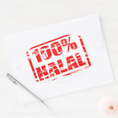 Sticker Ovale 100% halal (Enveloppe)