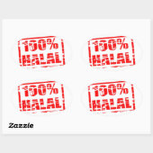 Sticker Ovale 100% halal (Feuille)
