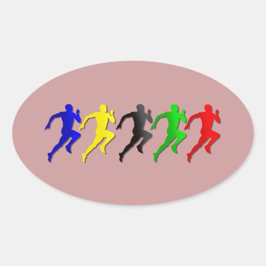 Sticker Ovale 100m 200m 400m 800m Runners Run (Devant)