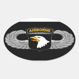 Sticker Ovale 101st Division Aéroportée "Eagles criard "