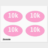 Sticker ovale 10k Race ou Walk (Feuille)