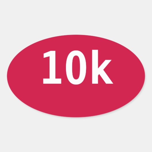 Sticker ovale 10k Race ou Walk (rouge) (Devant)