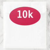 Sticker ovale 10k Race ou Walk (rouge) (Sac)