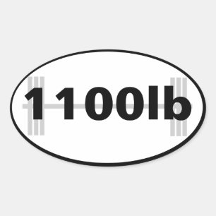 Sticker Ovale 1100lb powerlifting l'autocollant ovale total