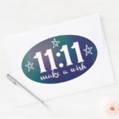 Sticker Ovale 11:11, Fais un voeu (Enveloppe)