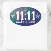 Sticker Ovale 11:11, Fais un voeu (Sac)