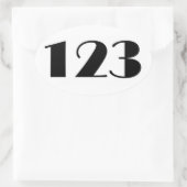 Sticker Ovale 123 Numéro Au Milieu Du Siècle (Sac)