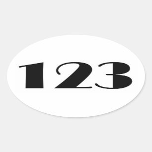 Sticker Ovale 123 Numéro Au Milieu Du Siècle