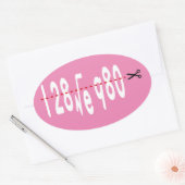 Sticker Ovale 128√e980 - Écriture Blanche (Enveloppe)
