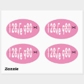 Sticker Ovale 128√e980 - Écriture Blanche (Feuille)