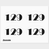 Sticker Ovale 129 Numéro de maison (Feuille)