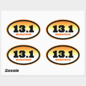 Sticker Ovale 13.1 Demi-marathon noir et orange ovale (Feuille)