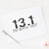 Sticker Ovale 13.1 Moitié meilleure - Moitié Marathon coureur (Enveloppe)