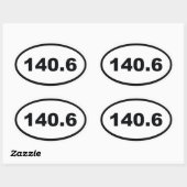 Sticker Ovale 140,6 miles Triathlon (Feuille)