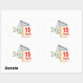 Sticker Ovale 15 avril - (Feuille)