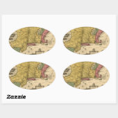 Sticker Ovale 1685 Map - New Belgium, The New World, New England (Feuille)