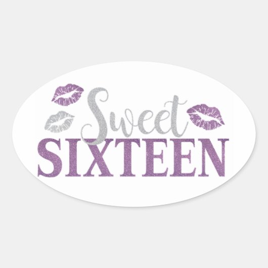 Sticker Ovale 16e anniversaire (Devant)