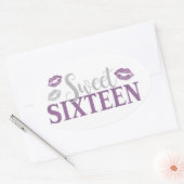 Sticker Ovale 16e anniversaire (Enveloppe)