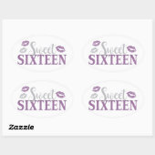 Sticker Ovale 16e anniversaire (Feuille)