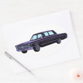 Sticker Ovale 1965 Plymouth Fury I (Enveloppe)