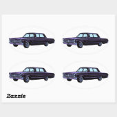 Sticker Ovale 1965 Plymouth Fury I (Feuille)