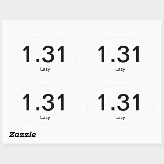 Sticker Ovale 1,31 Lazy (Feuille)