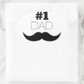 Sticker Ovale #1 Papa Mustache noire - Numéro Un (Sac)