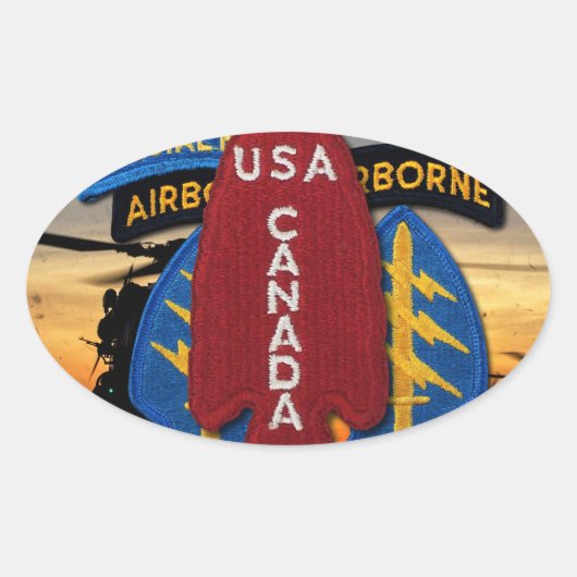 Sticker Ovale 1re Force de service spécial de la Force opération (Devant)