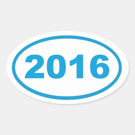 Sticker Ovale 2016 bleu cyan (Devant)