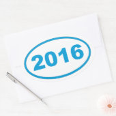 Sticker Ovale 2016 bleu cyan (Enveloppe)