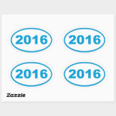 Sticker Ovale 2016 bleu cyan (Feuille)