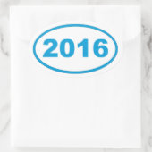 Sticker Ovale 2016 bleu cyan (Sac)