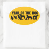 Sticker Ovale 2018 Nouvel An chinois de l'autocollant Dog Oval (Sac)