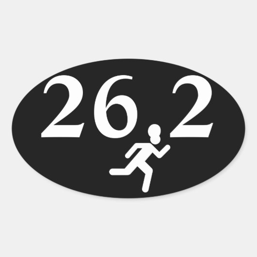Sticker Ovale 26.2 Course au marathon (Devant)