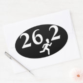 Sticker Ovale 26.2 Course au marathon (Enveloppe)