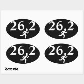 Sticker Ovale 26.2 Course au marathon (Feuille)