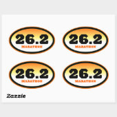 Sticker Ovale 26.2 Marathon noir et orange ovale (Feuille)