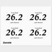Sticker Ovale 26.2 Montre et Cheer (Feuille)