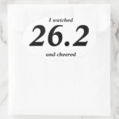 Sticker Ovale 26.2 Montre et Cheer (Sac)