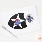 Sticker Ovale 2e division d'infanterie, deuxième à zéro. (Enveloppe)