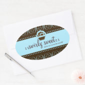 Sticker Ovale 311 Bébé Bleu Tourbillonnant sucré (Enveloppe)