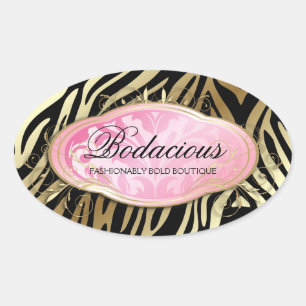 Sticker Ovale 311 Bodacious Boutique Zebra Iridescente Pearl