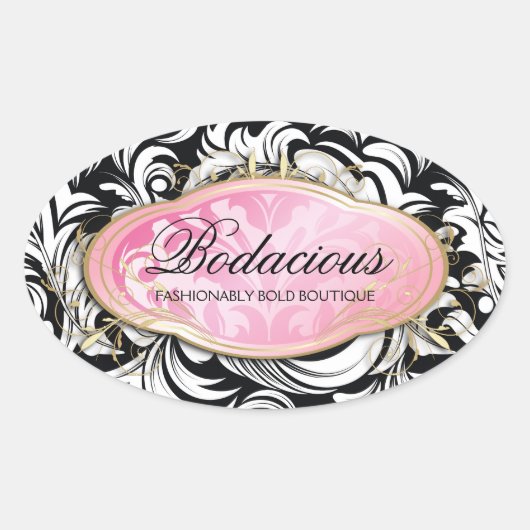 Sticker Ovale 311 Bodacious Lavish Boutique Leopard Spots (Devant)