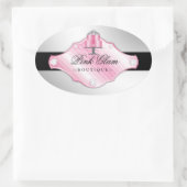 Sticker Ovale 311 Gâteaux de luxe Faux Arrière - plan d'argent (Sac)