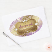 Sticker Ovale 311 Glamour Lilac Damask (Enveloppe)