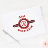 STICKER OVALE 31E DIVISION D'INFANTERIE "DIVISION DIXIE" (Enveloppe)
