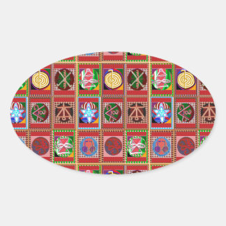 Sticker Ovale 3 Vente Karuna Reiki Guérison Symbole de guérison