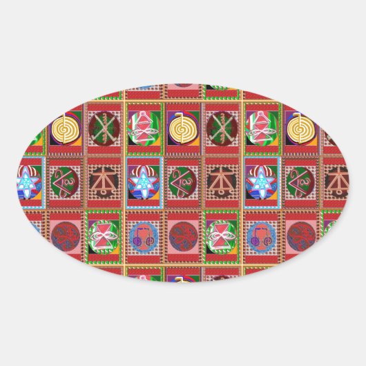 Sticker Ovale 3 Vente Karuna Reiki Guérison Symbole de guérison  (Devant)