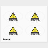 Sticker Ovale 404 Erreur : Vie introuvable (Feuille)