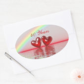 Sticker Ovale 40e Anniversary Ruby Hearts (Enveloppe)